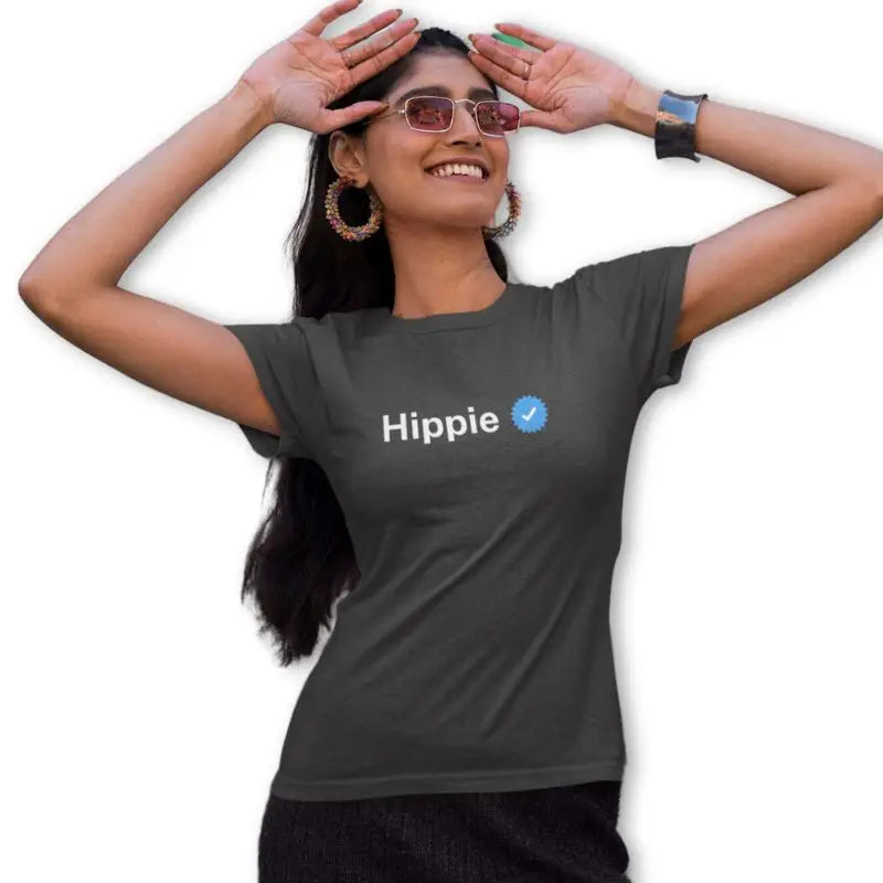 The Mahua Store Women’s The Verified Hippie Female Print T-shirt - Olive / XS - T-shirt