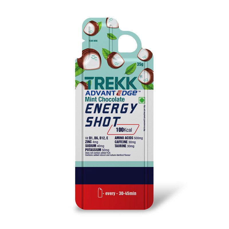 Trekk Nutrition Advantage Mint Chocolate Energy Shot Gel 35g - Pack of 20 - Energy Gels