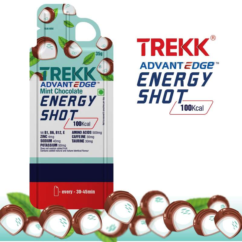 Trekk Nutrition Advantage Mint Chocolate Energy Shot Gel 35g - Pack of 20 - Energy Gels