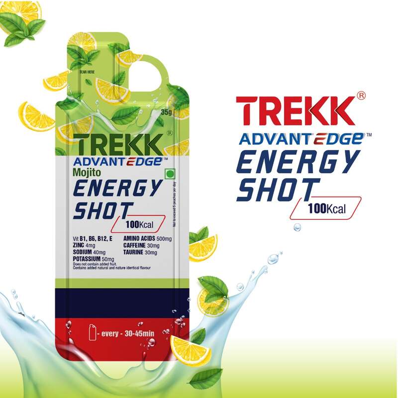 Trekk Nutrition Advantage Mojito Energy Shot Gel 35g - Pack of 20 - Energy Gels