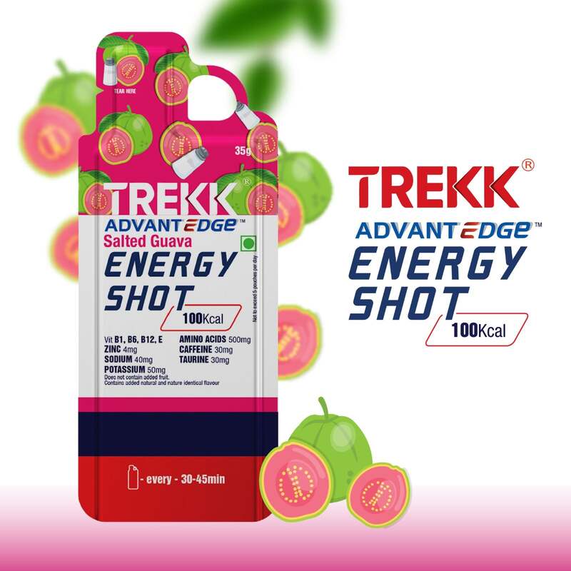 Trekk Nutrition Advantage Salted Guava Energy Shot Gel 35g - Pack of 20 - Energy Gels