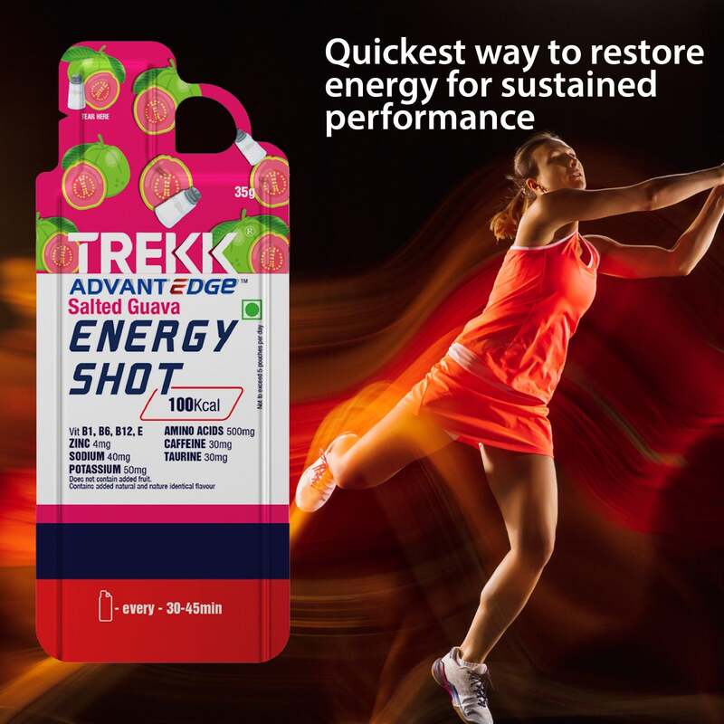 Trekk Nutrition Advantage Salted Guava Energy Shot Gel 35g - Pack of 20 - Energy Gels