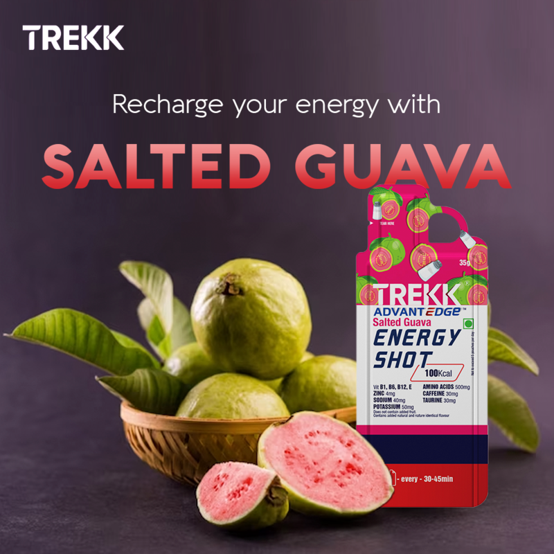 Trekk Nutrition Advantage Salted Guava Energy Shot Gel 35g - Pack of 20 - Energy Gels