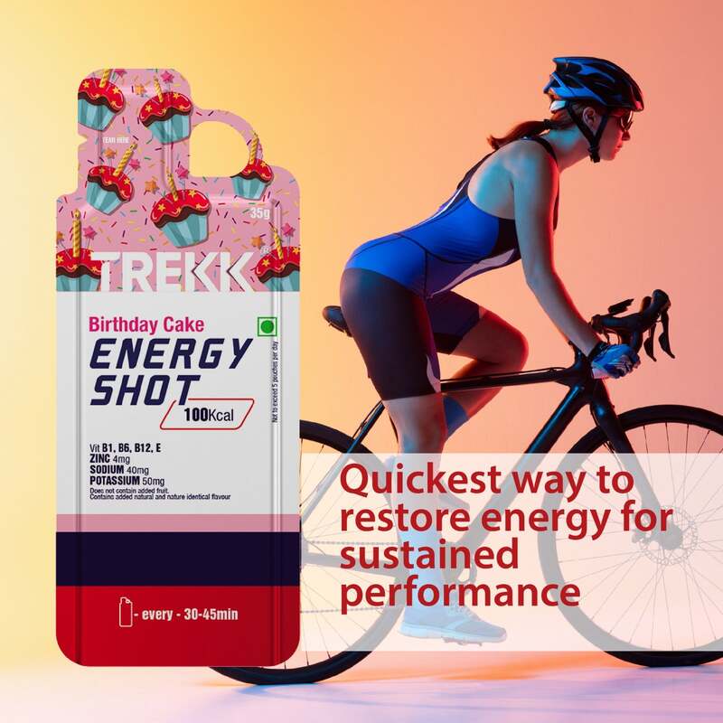 Trekk Nutrition Birthday Cake Energy Shot Gel 35g - Pack of 20 - Energy Gels