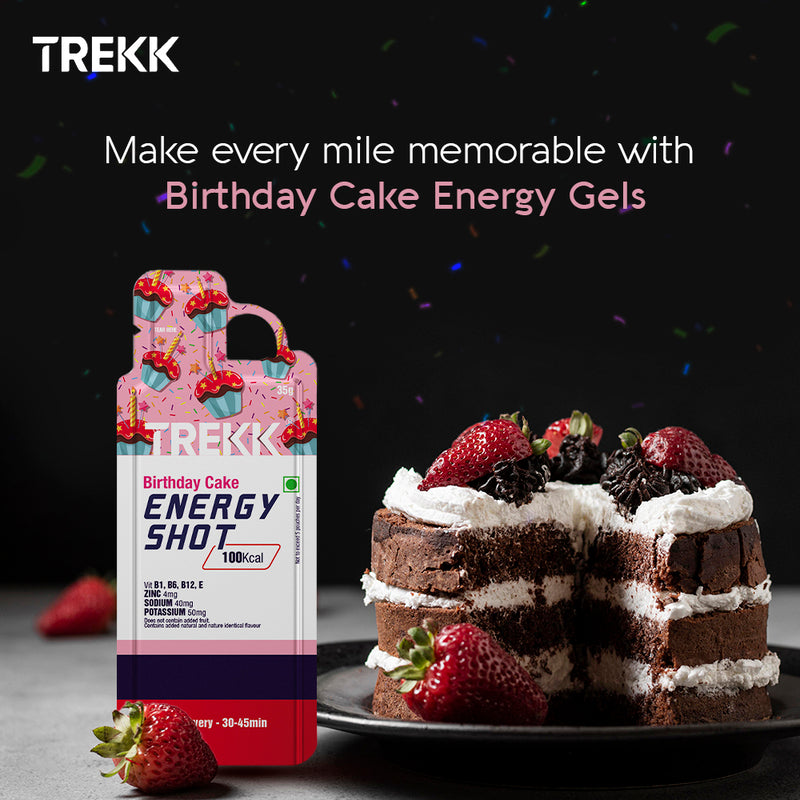 Trekk Nutrition Birthday Cake Energy Shot Gel 35g - Pack of 20 - Energy Gels