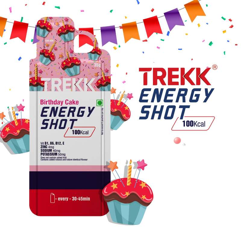 Trekk Nutrition Birthday Cake Energy Shot Gel 35g - Pack of 20 - Energy Gels