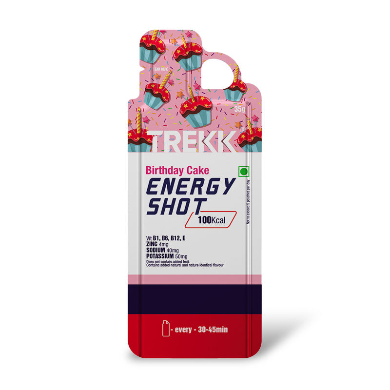 Trekk Nutrition Birthday Cake Energy Shot Gel 35g - Pack of 20 - Energy Gels