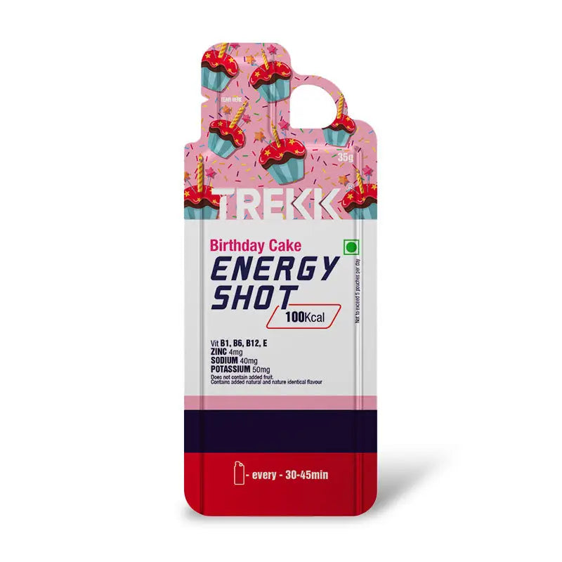 Trekk Nutrition Birthday Cake Energy Shot Gel 35g - Pack of 20 - Energy Gels