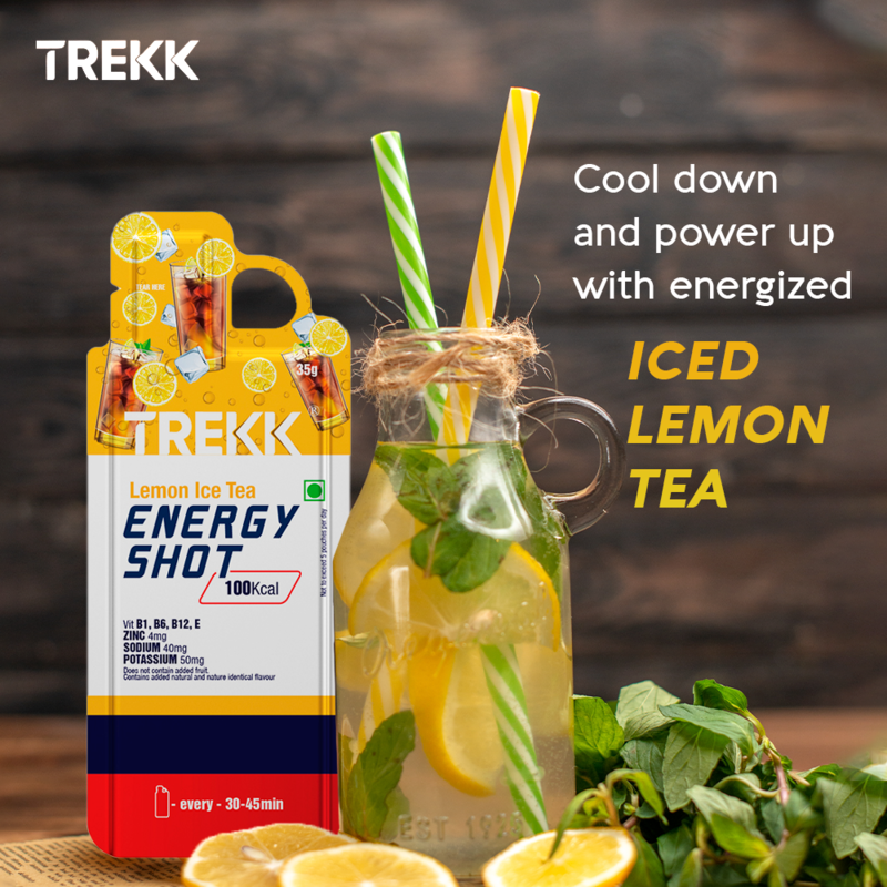 Trekk Nutrition Lemon Ice Tea Energy Shot Gel 35g - Pack of 20 - Energy Gels