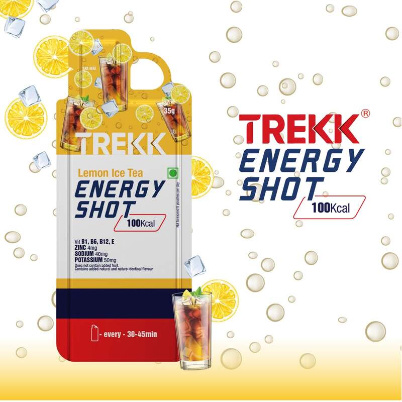 Trekk Nutrition Lemon Ice Tea Energy Shot Gel 35g - Pack of 20 - Energy Gels