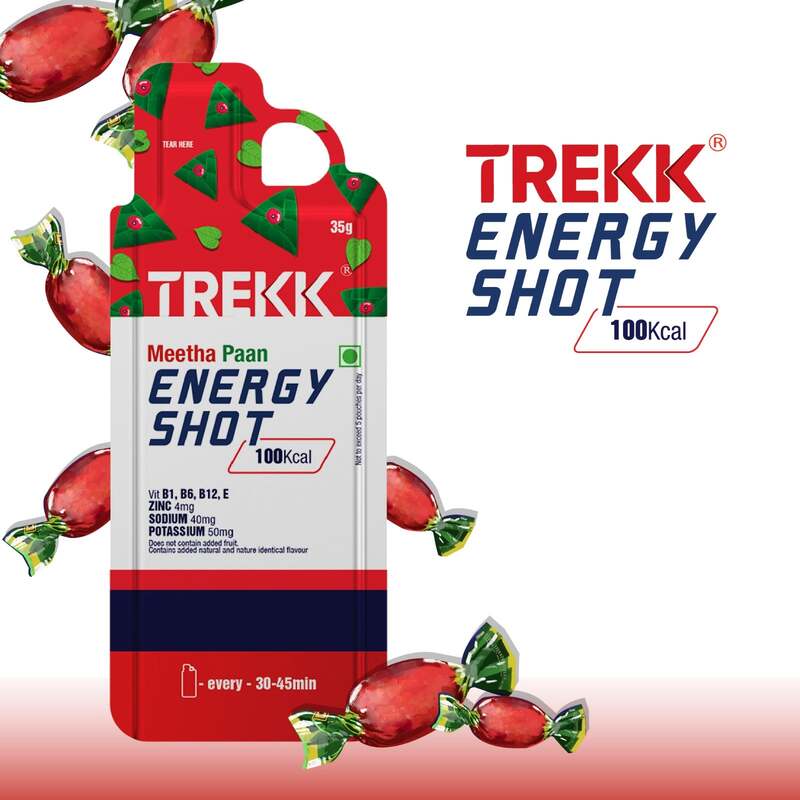 Trekk Nutrition Meetha Paan Energy Shot Gel 35g - Pack of 20 - Energy Gels