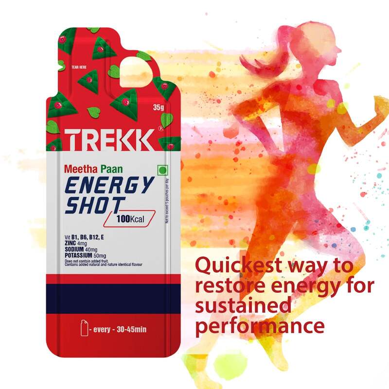 Trekk Nutrition Meetha Paan Energy Shot Gel 35g - Pack of 20 - Energy Gels