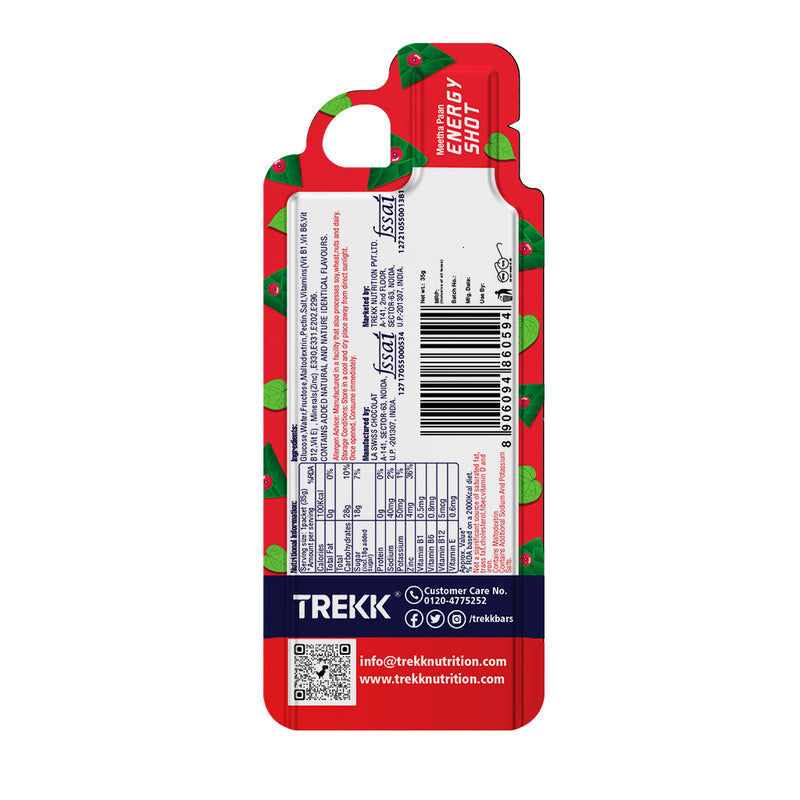 Trekk Nutrition Meetha Paan Energy Shot Gel 35g - Pack of 20 - Energy Gels