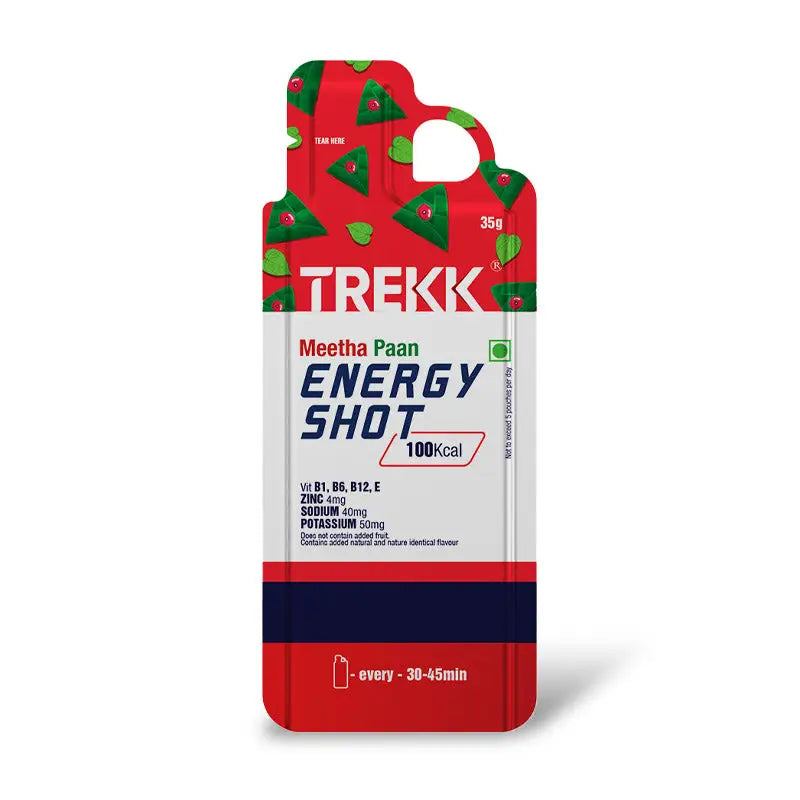 Trekk Nutrition Meetha Paan Energy Shot Gel 35g - Pack of 20 - Energy Gels