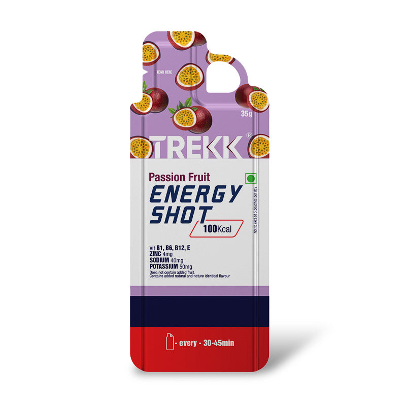 Trekk Nutrition Passion Fruit Energy Shot Gel 35g - Pack of 20 - Energy Gels