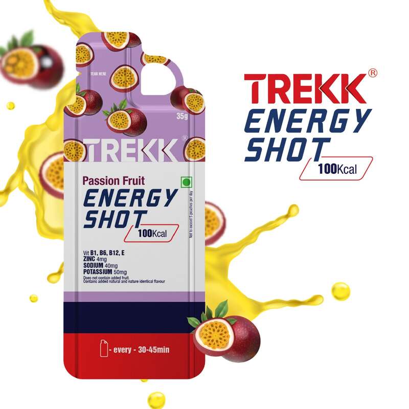 Trekk Nutrition Passion Fruit Energy Shot Gel 35g - Pack of 20 - Energy Gels