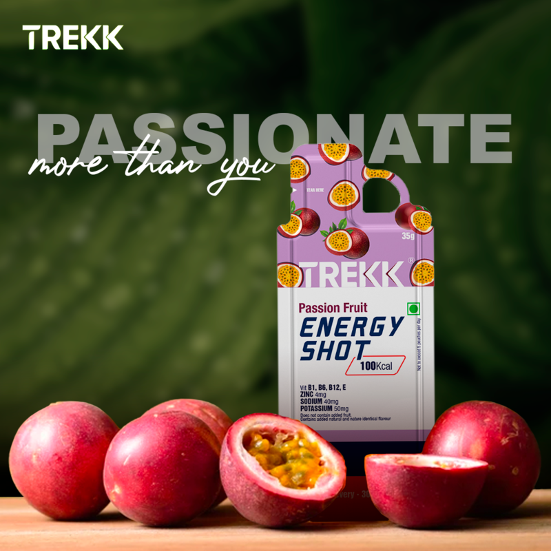 Trekk Nutrition Passion Fruit Energy Shot Gel 35g - Pack of 20 - Energy Gels