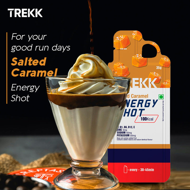 Trekk Nutrition Salted Caramel Energy Shot Gel 35g - Pack of 20 - Energy Gels
