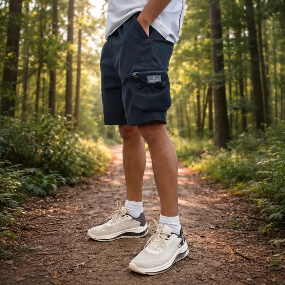 Trekmonk Men’s Grid Alpha Shorts – Lightweight Outdoor & Travel Shorts
