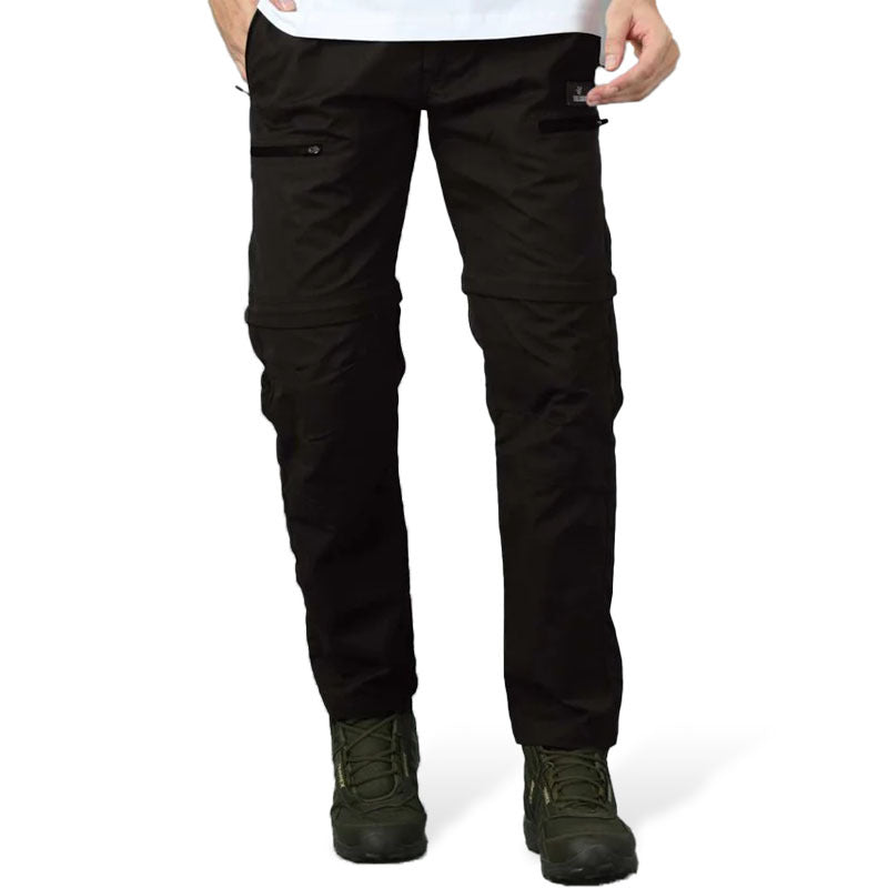 Trekmonk Men’s Loose Convertible Cargo Pants - Black / S - Cargos and Pants