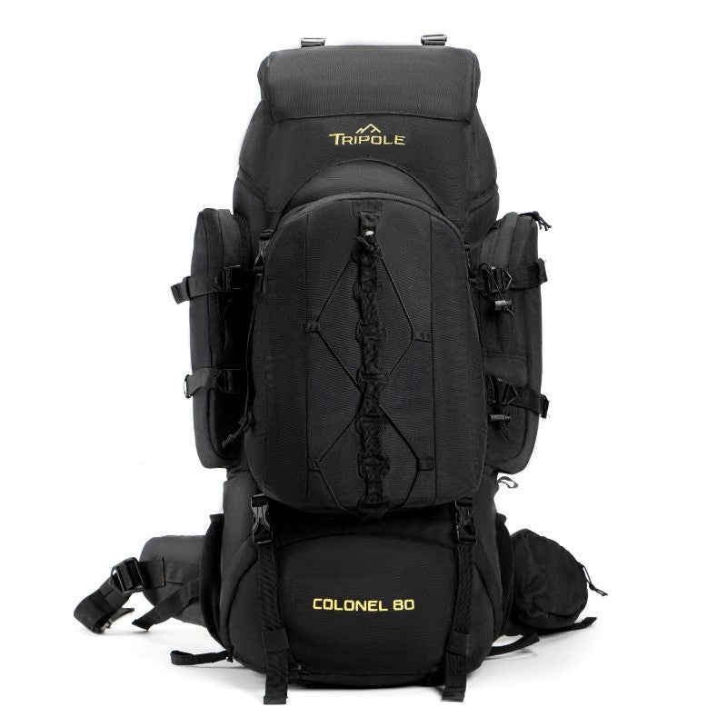 Tripole Colonel 80 Litre Rucksack + Detachable Day Pack & Rain Cover - Black / 80 Litres - Rucksacks and Backpacks