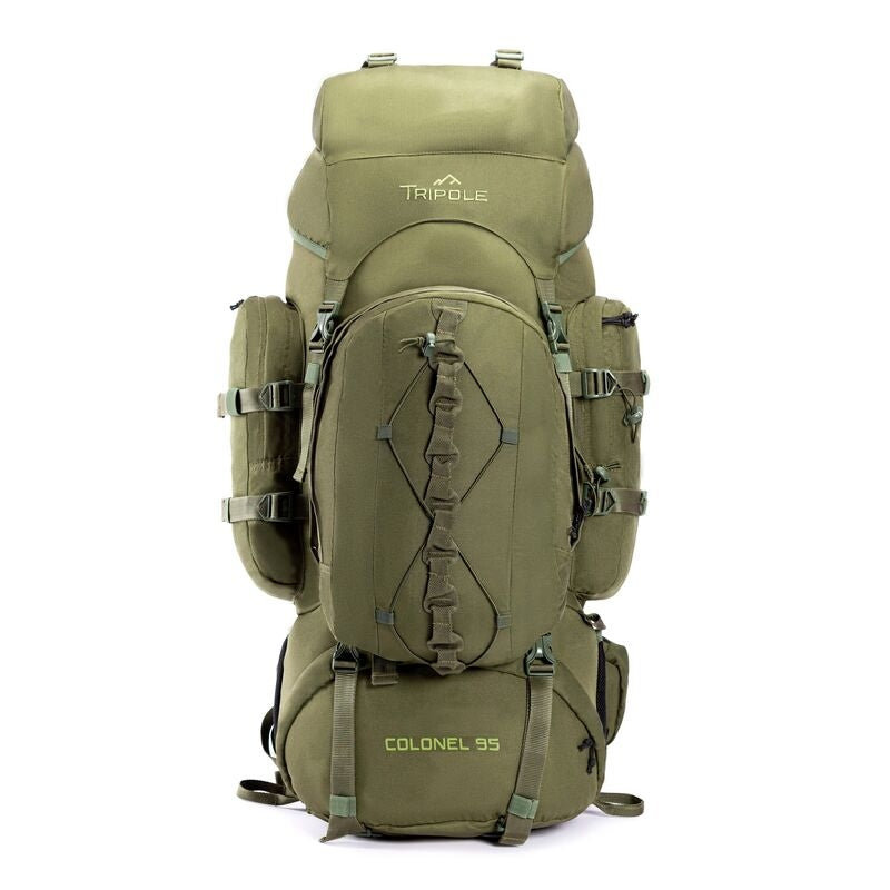 Tripole Colonel Internal Frame 95 Liters Rucksack with Detachable Daypack & Rain Cover - Olive Green / 95 Litres
