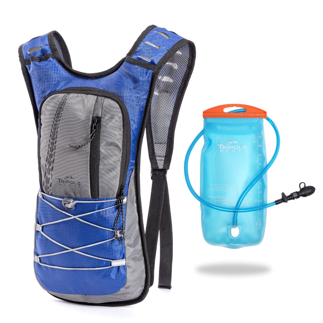 Tripole Hydration Backpack with 2L Hydration Bladder for Cycling and Trail Running - Blue / 2 Litres - Drinkware