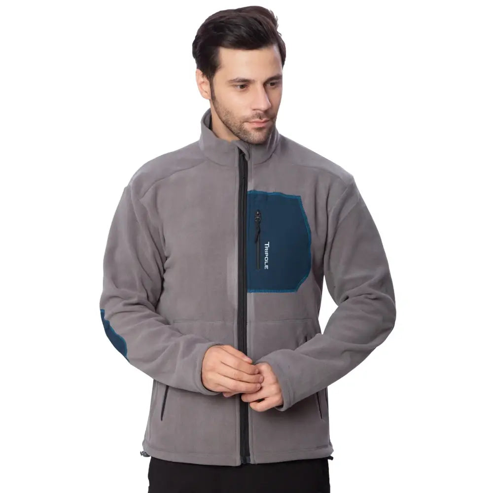 Tripole Men’s Anti-Pilling Fleece Winter Jacket and Windcheater - Gray / S - Winter Jacket