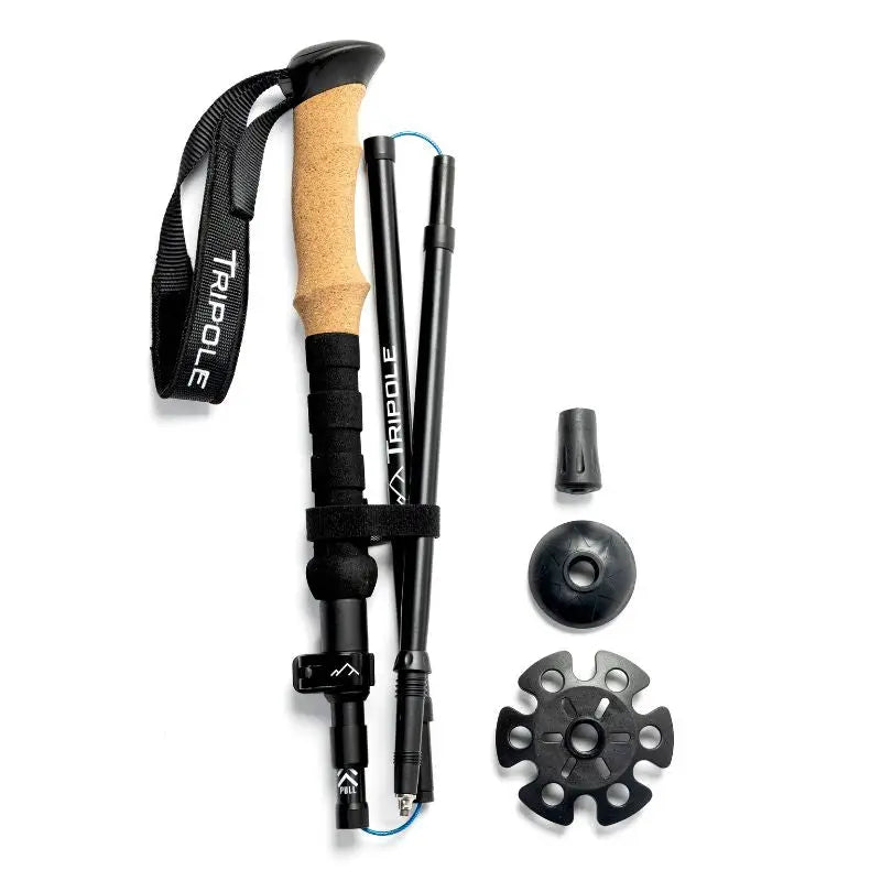 Tripole Trailcore Foldable Trekking and Hiking Pole- Lightweight - Black - Poles