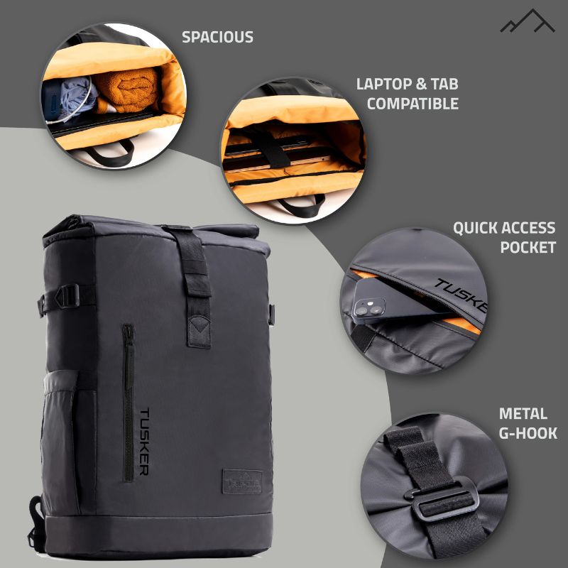 Tripole Unisex 35 Litres Tusker Roll Top Laptop Backpack - Rucksacks and Backpacks