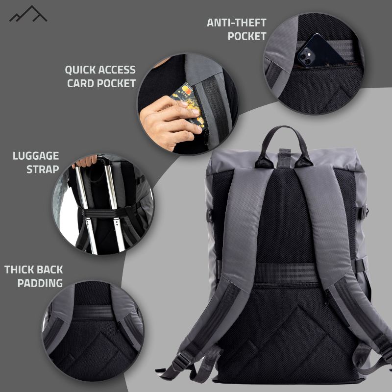 Tripole Unisex 35 Litres Tusker Roll Top Laptop Backpack - Rucksacks and Backpacks