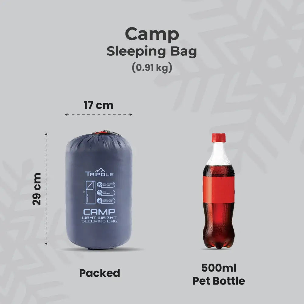 Tripole Unisex Camp Series Lightweight Sleeping Bag for Summer Camping and Hiking