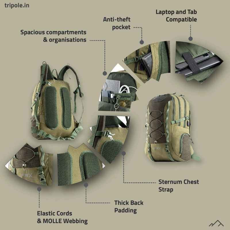 Tripole Unisex Fox Internal Frame Laptop 35 Litres Backpack - Rucksacks and Backpacks