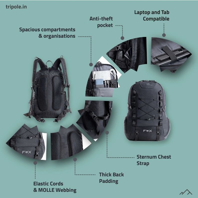 Tripole Unisex Fox Internal Frame Laptop 35 Litres Backpack - Rucksacks and Backpacks