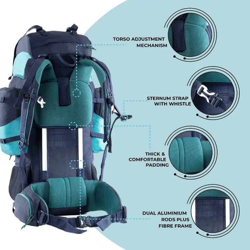 Tripole Walker Pro 60 Litres Trekking and Hiking Rucksack - Rucksacks and Backpacks