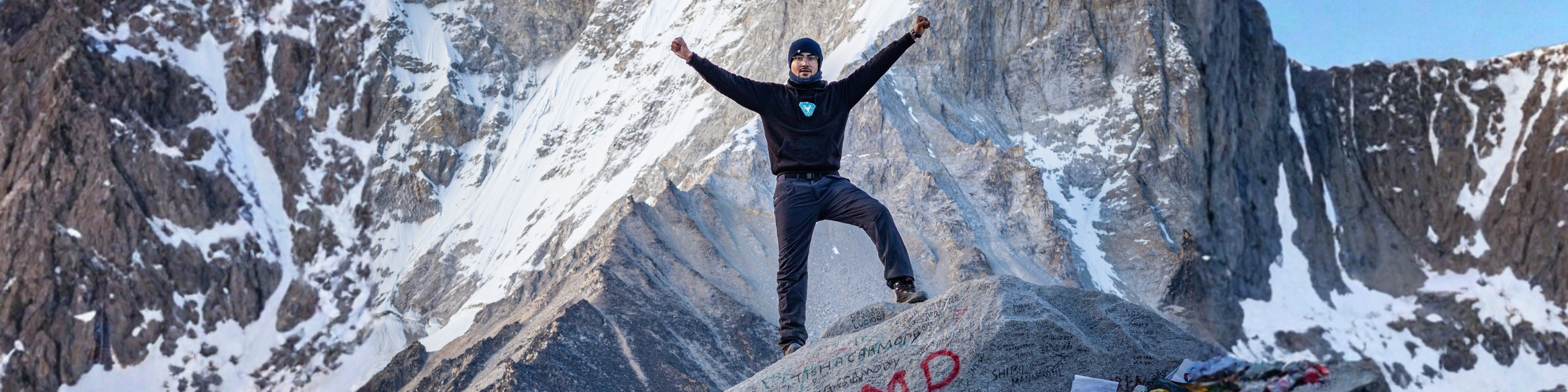 men at Mount Everest base camp