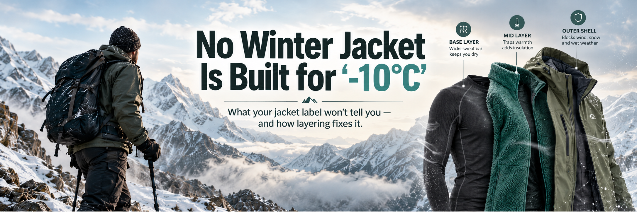No Winter Jacket Is Built for "-10°C": What Your Jacket Label Won't Tell You (And How Layering Fixes It)