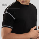 Black Ruggd Indian men's odor-resistant bamboo T-shirt, designed for comfortable training and active wear.