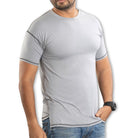 Gray Ruggd Indian men's bamboo T-shirt with odor-resistant fabric, designed for comfortable training and active wear.