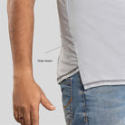 Gray Ruggd Indian men's odor-resistant bamboo training T-shirt displayed on a mannequin, showcasing its fit and fabric texture.