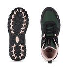 Adventra men's mid ankle hiking shoes in green, featuring durable material and rugged sole for outdoor adventures.