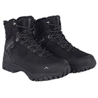 Adventra men's waterproof hiking boots in black with sturdy soles and waterproof material, ideal for outdoor trekking and hiking.