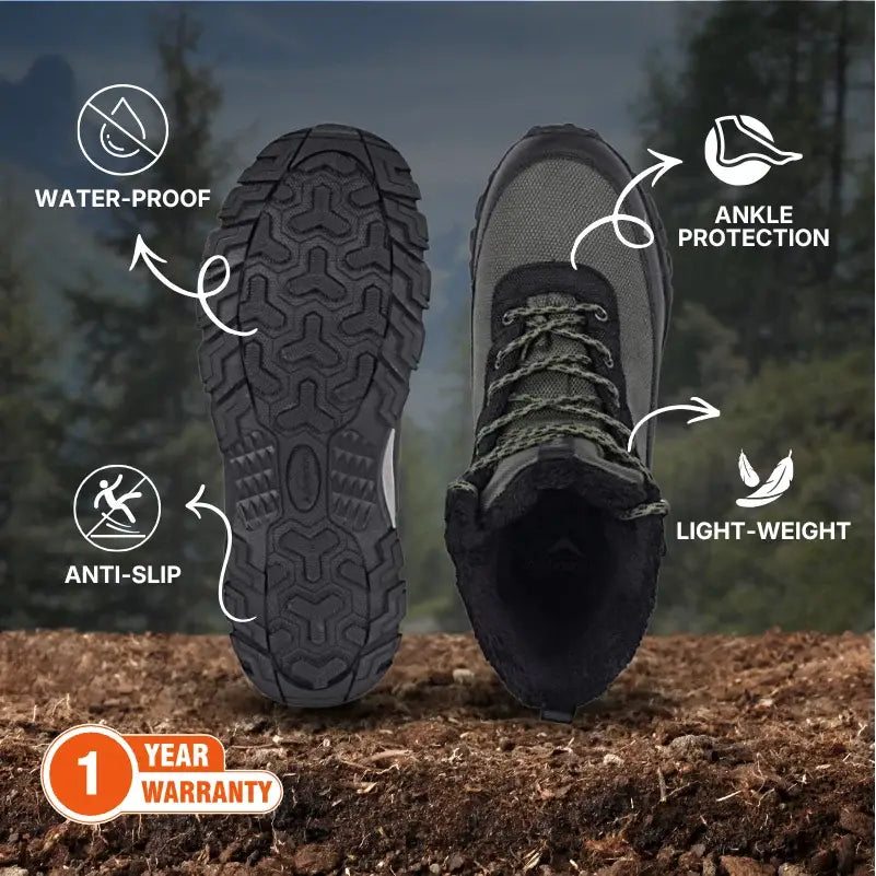 Adventra Men’s Warm and Waterproof Hiking Boots - Shoes