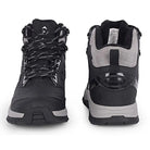 Adventra men's waterproof hiking mid-ankle shoes in black with rugged soles and padded ankle support for outdoor adventures