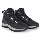 Adventra men's waterproof hiking mid-ankle shoes in black, designed for warmth and outdoor durability.