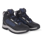 Adventra men's waterproof hiking mid-ankle shoes in blue, designed for warmth and outdoor durability.
