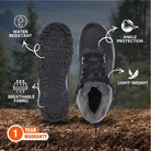 Adventra Men’s Warm and Waterproof Hiking Mid Ankle Boots - Shoes