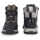 Adventra men's waterproof hiking mid ankle shoes in green with sturdy sole and padded collar for outdoor trekking.