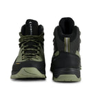 Adventra men's waterproof winter hiking mid-ankle shoes in green with sturdy soles and padded ankle support.