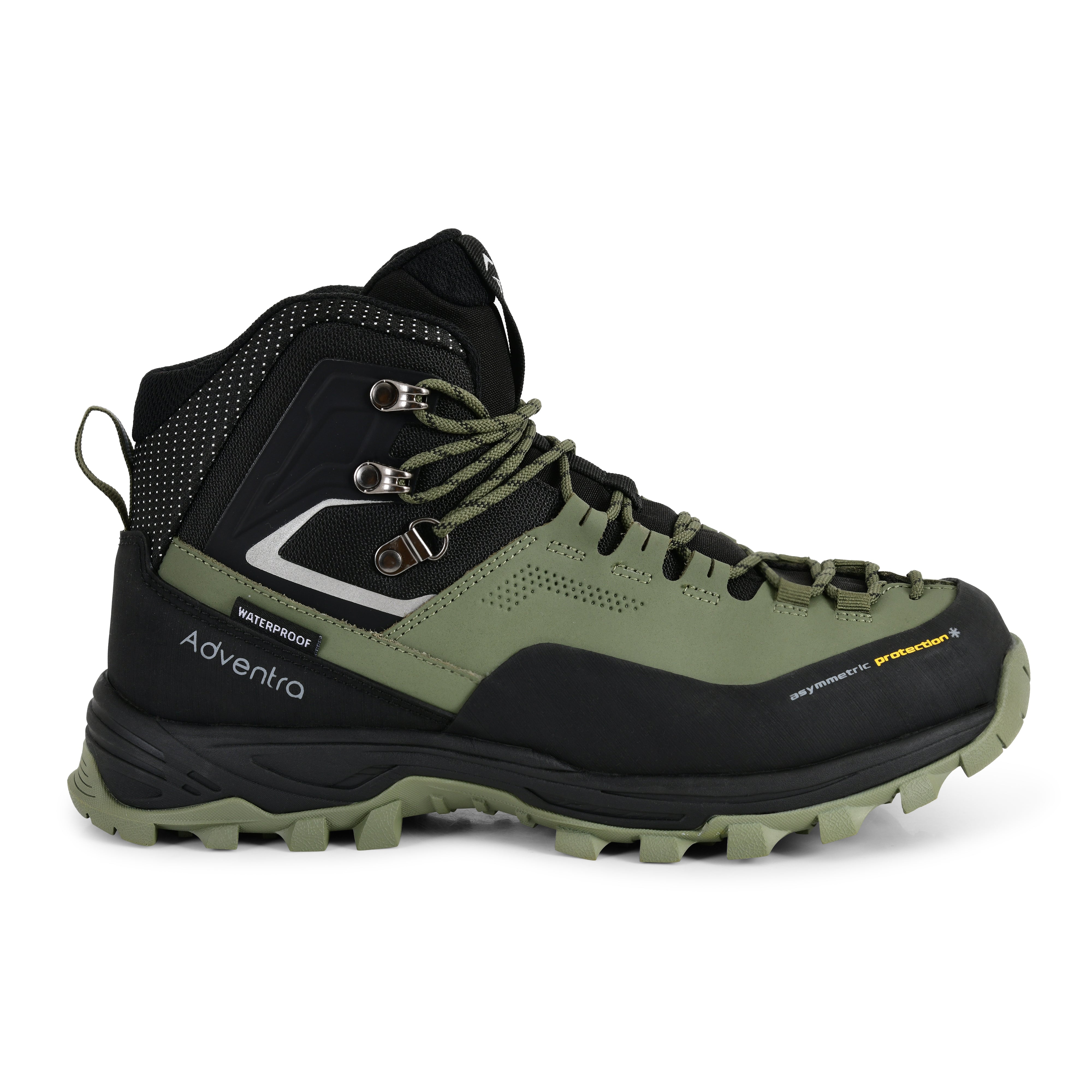 Adventra men's waterproof winter hiking shoes with mid ankle design, warm and durable for cold outdoor conditions.